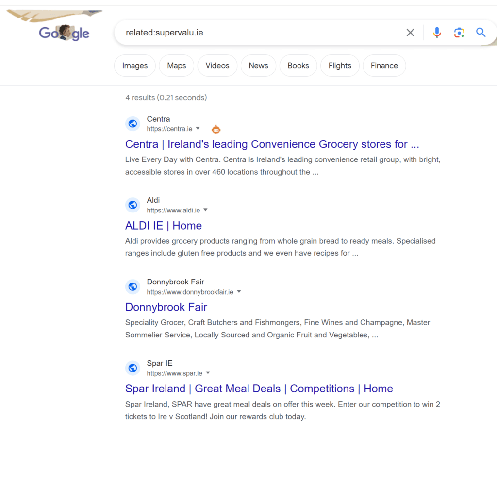 example of How to Find Similar Sites on Google