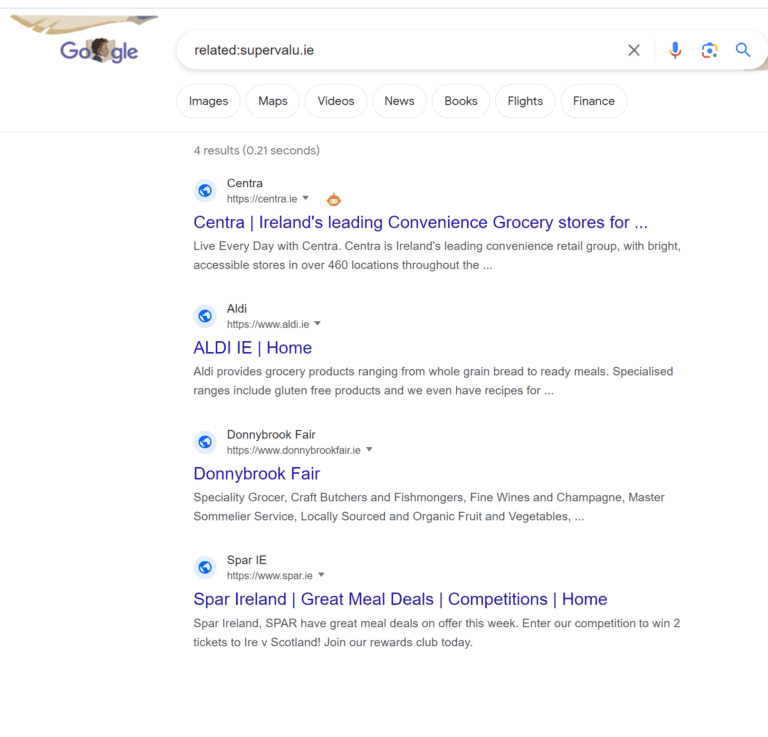 Similar Sites on Google
